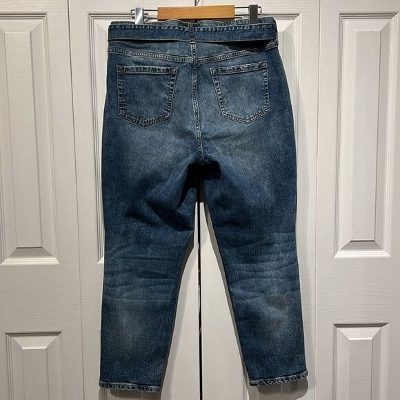 Torrid Blue Denim Straight Leg Ankle Length Jeans with Tie Belt Size 10 - Picture 6 of 11